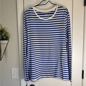 Amazon Essentials Blue Striped Long sleeve Tee